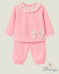 Pink Floral Bow Jogging Suit
