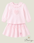 Baby PinkHeart Skirt Set
