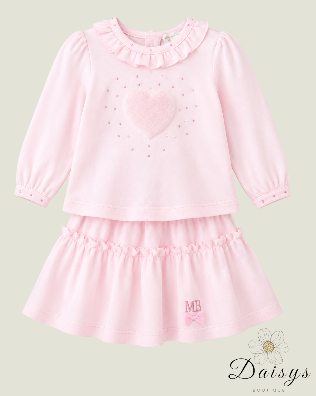 Baby PinkHeart Skirt Set