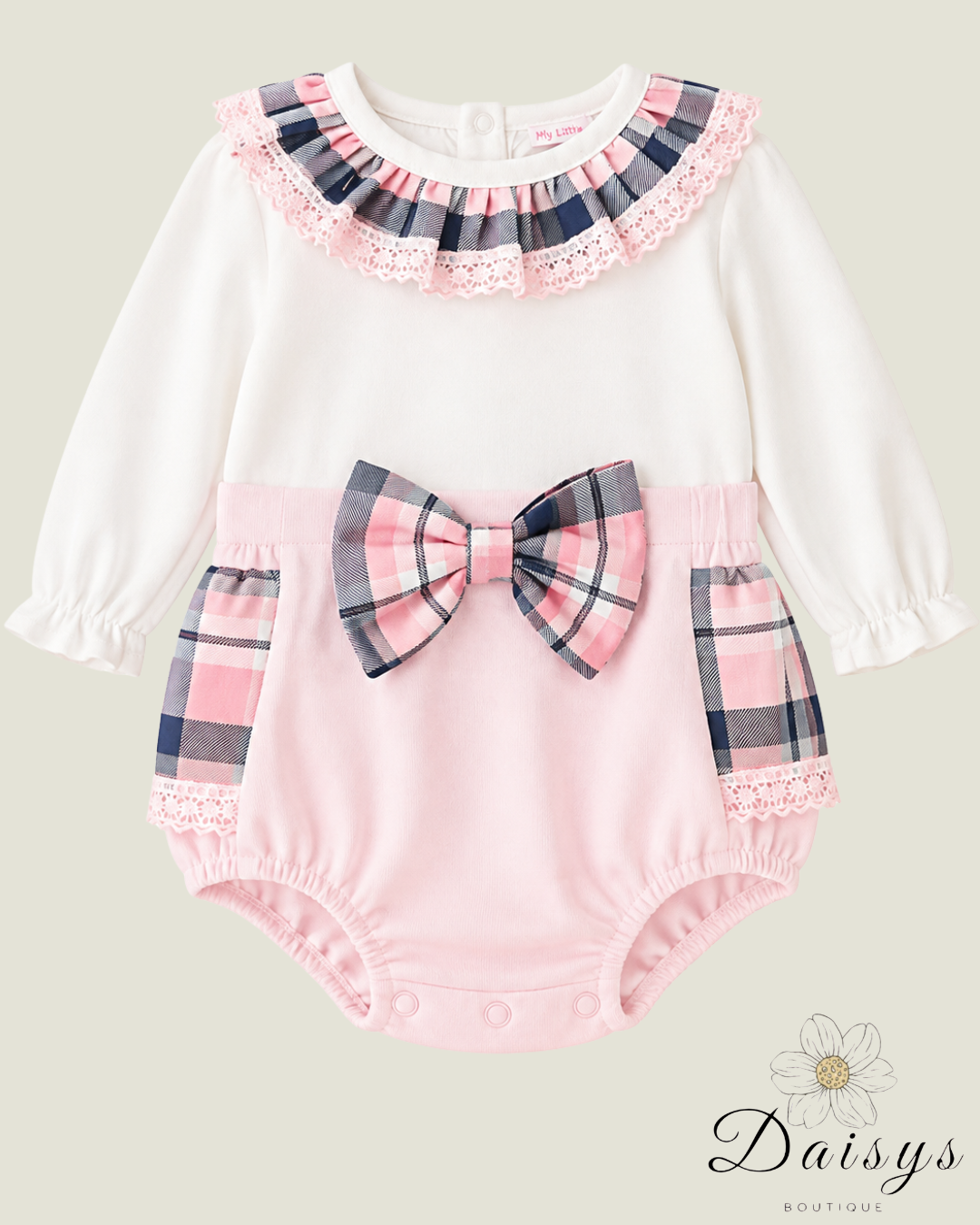 Pink Tartan Romper