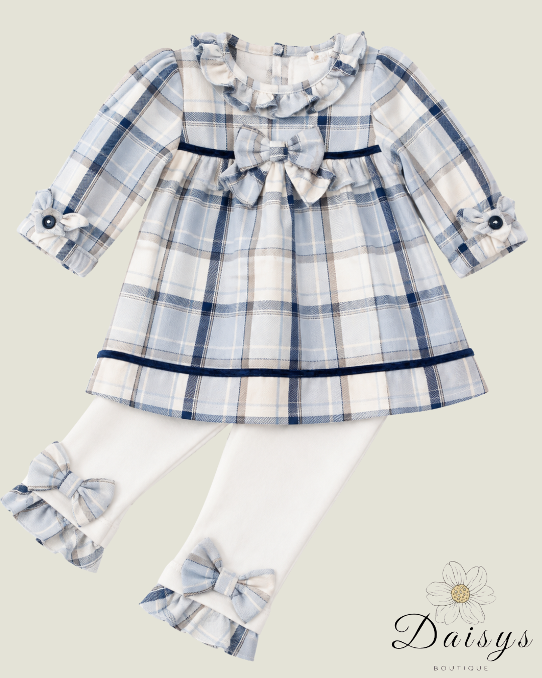 Blue Check Tunic & Leggings Set
