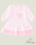 Baby Pink Faux Fur Heart Dress