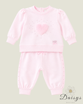 Baby Pink Heart Sweatshirt & Jogger Set